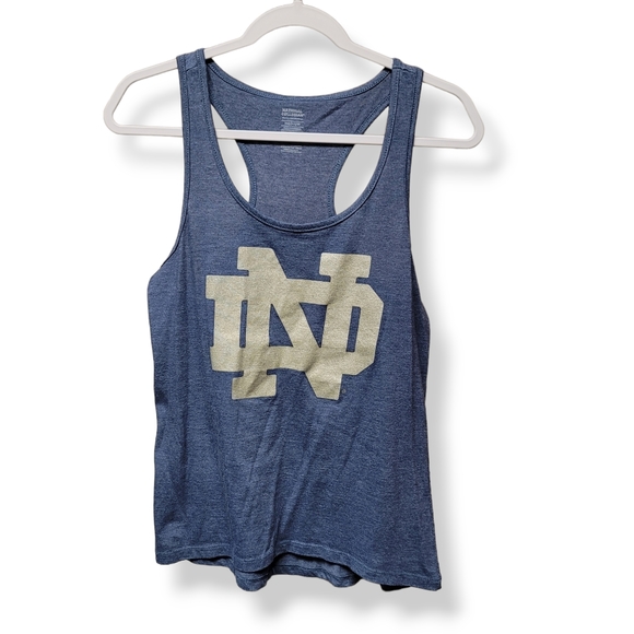 National Collegian Tops - 🟢 $4 SALE Notre Dame Fighting Irish, Navy and Shimmery Gold Tank, Medium